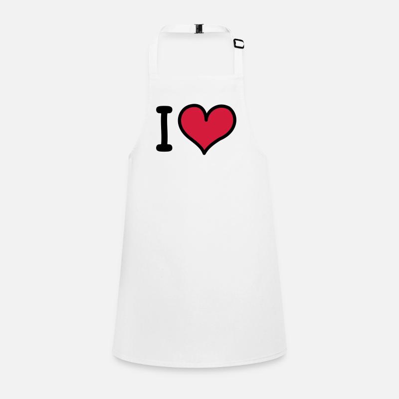 I Heart 3-colors - Children's Apron - white
