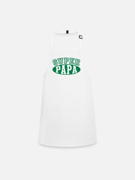 Super Papa - Schürze für Kinder - Weiß - Vorne