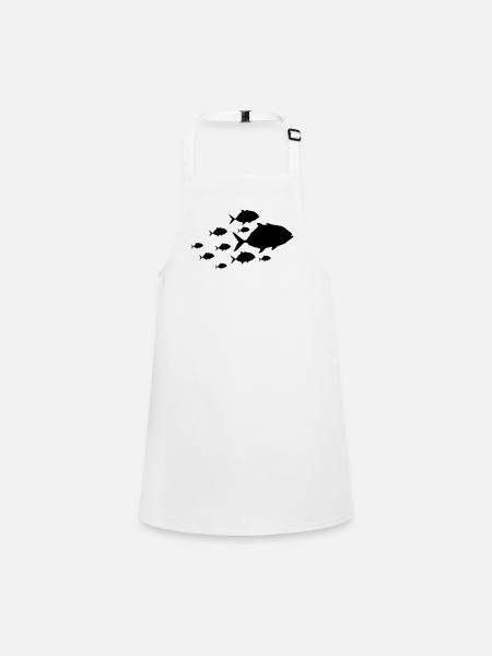 Silhouette de poisson piranha - Tablier Enfant - blanc - Devant