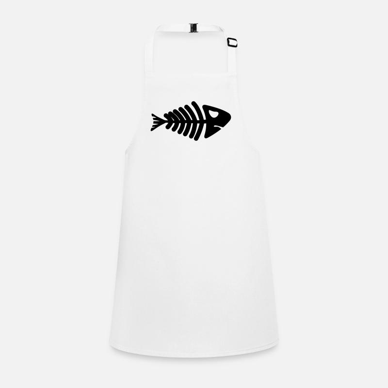 fish skeleton bone tail Schürze für Kinder