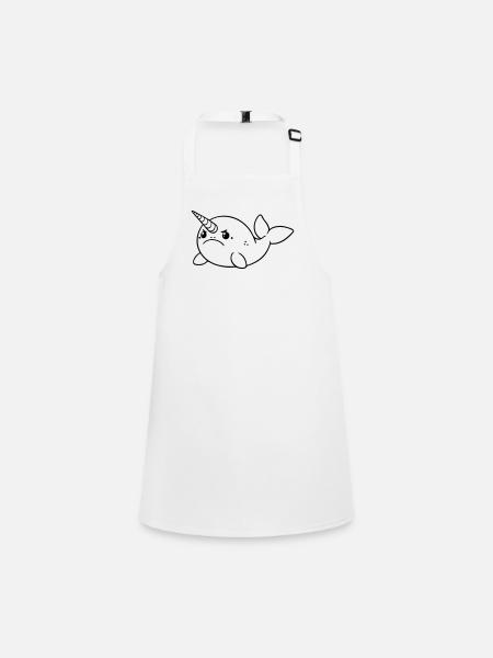 Licorne bébé baleine est en colère (images amusantes) - Tablier Enfant - blanc - Devant