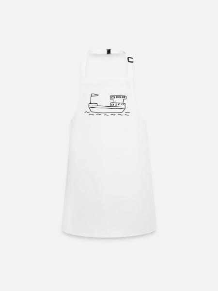 Ship Houseboat - Children's Apron - white - Front