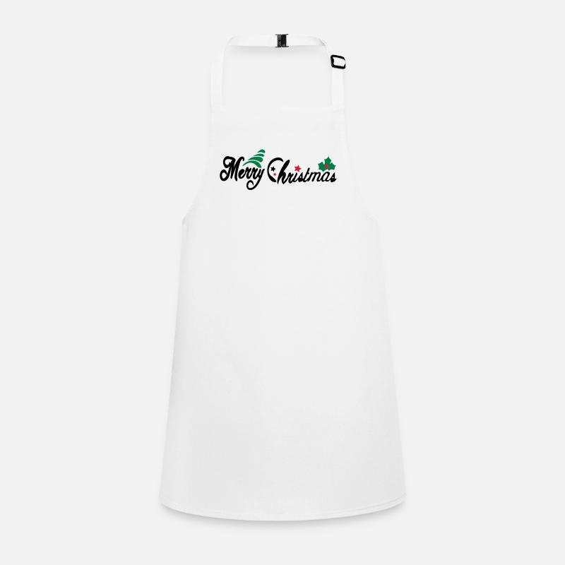 merry_christms_text_tree_holy_leaves Tablier Enfant