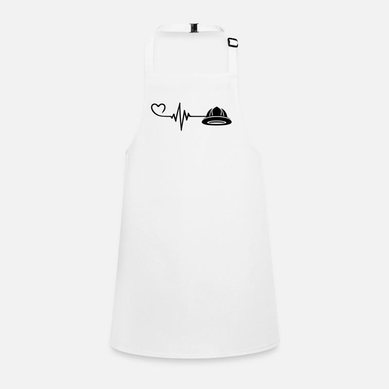 Firefighter Helmet Pulse Heart Love Children's Apron