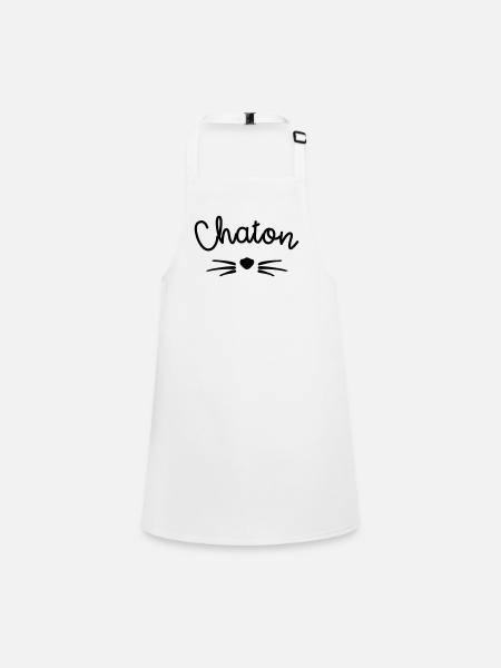 Chaton - Tablier Enfant - blanc - Devant