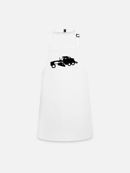 niveleuse grader grading lame bull - Tablier Enfant - blanc - Devant