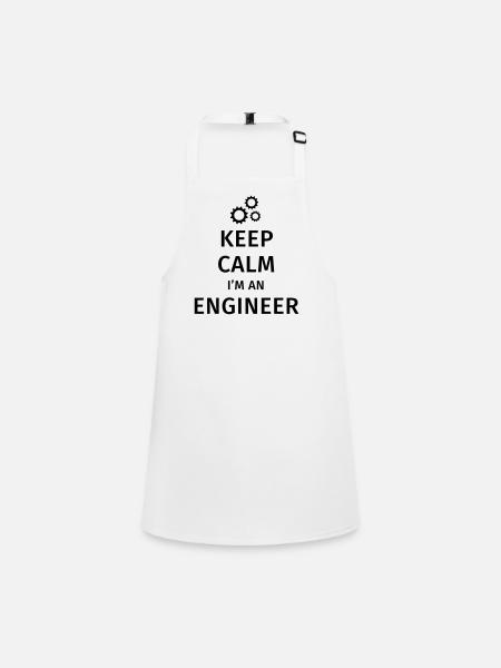 Keep Calm I'm an Engineer - Schürze für Kinder - Weiß - Vorne