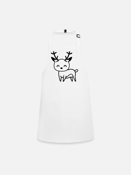 Deer - Children's Apron - white - Front