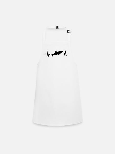 shark heartbeat shark shark fin - Children's Apron - white - Front