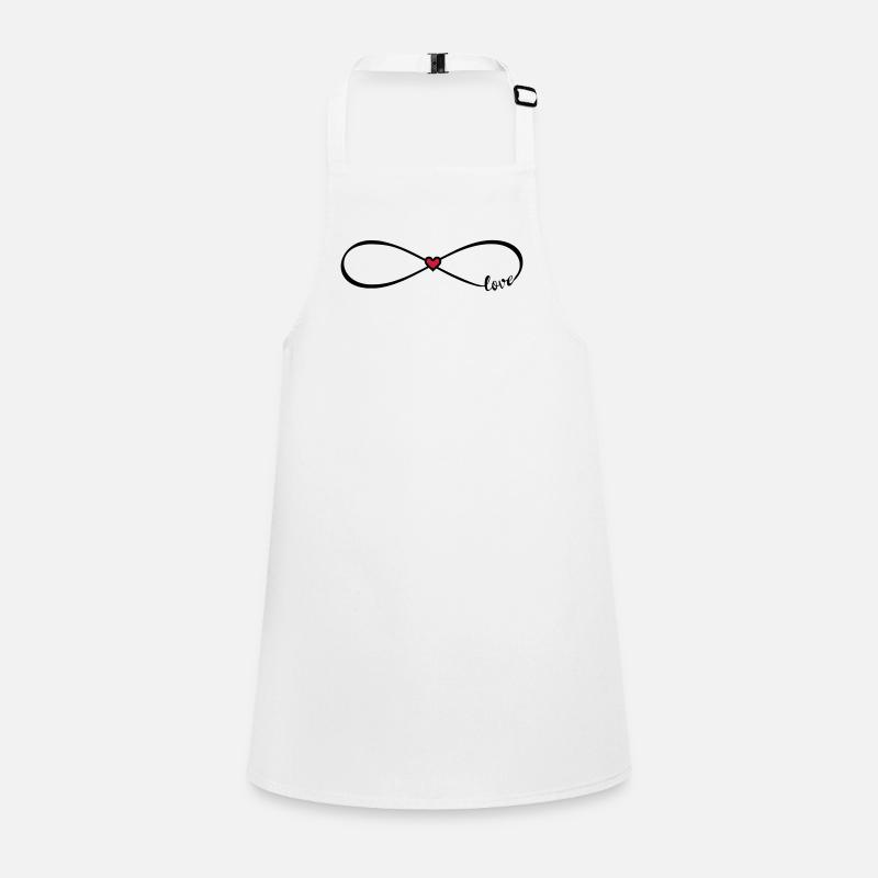 Infinity Love Font Infinity 8 Red Heart Children's Apron
