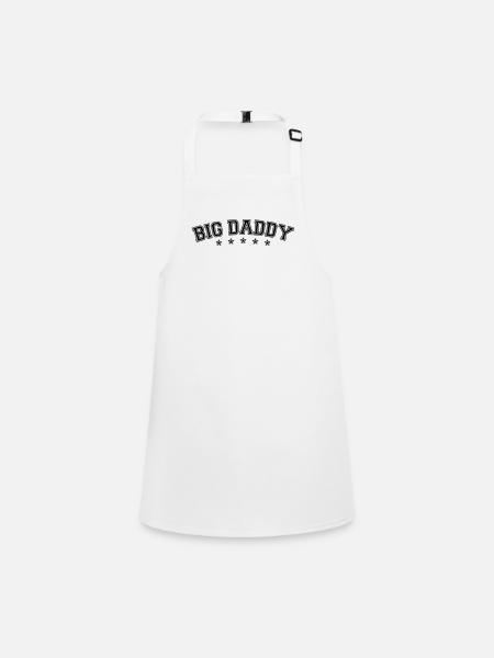 Logo Vatertag Big Daddy Held Papa Vater - Schürze für Kinder - Weiß - Vorne