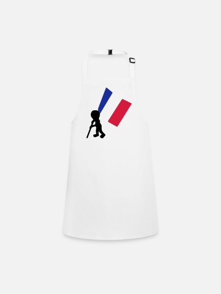 porte drapeau francais - Tablier Enfant - blanc - Devant