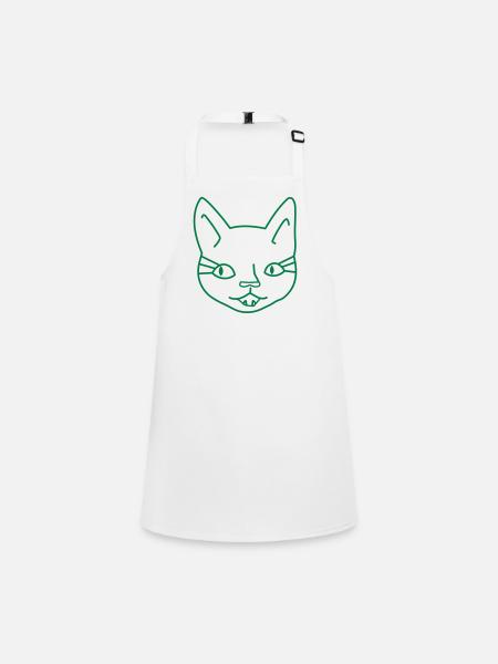 girl cat face - Children's Apron - white - Front