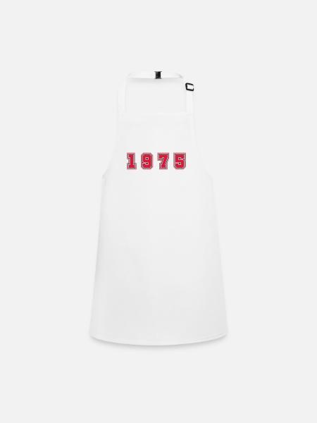 1975 Year Number - Children's Apron - white - Front