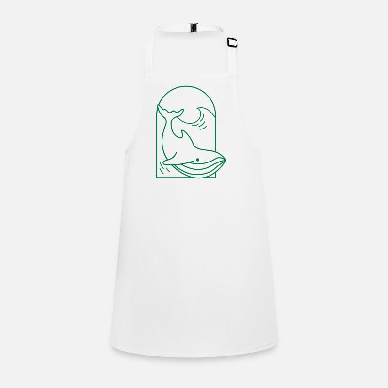 Whale diving and ocean waves Children's Apron