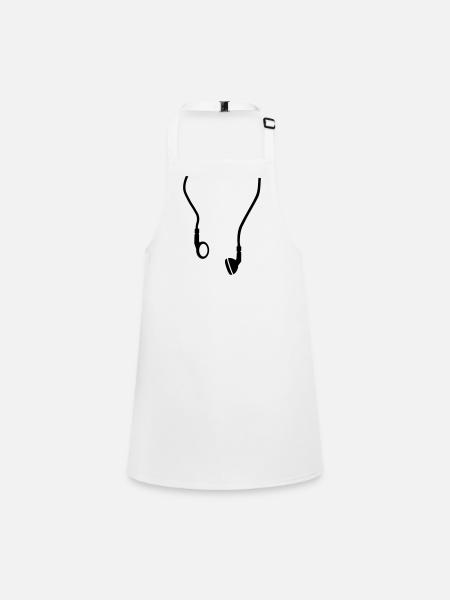 Headphones - Children's Apron - white - Front