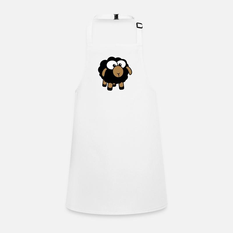 mouton noir petit mignon mignon agneau cool bande dessinée Tablier Enfant
