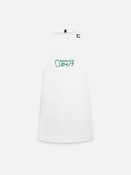 Service 24h/24 et 7j/7 logo symbole téléphone - Tablier Enfant - blanc - Devant
