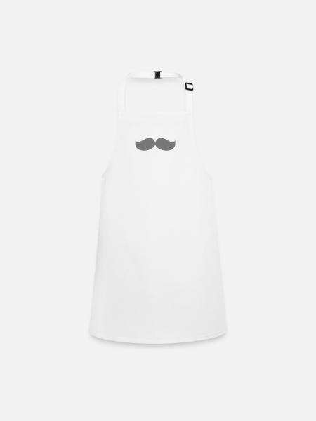 Moustache / moustache - Tablier Enfant - blanc - Devant