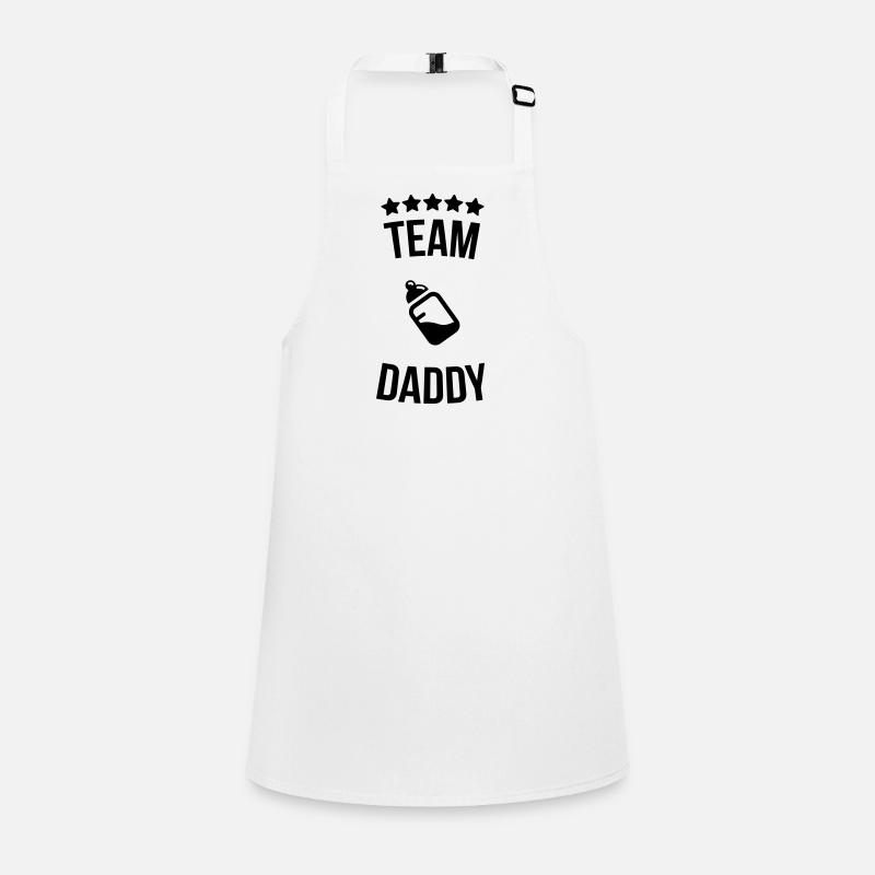 Team Daddy Vati Vater Fläschchen Milch Schürze für Kinder