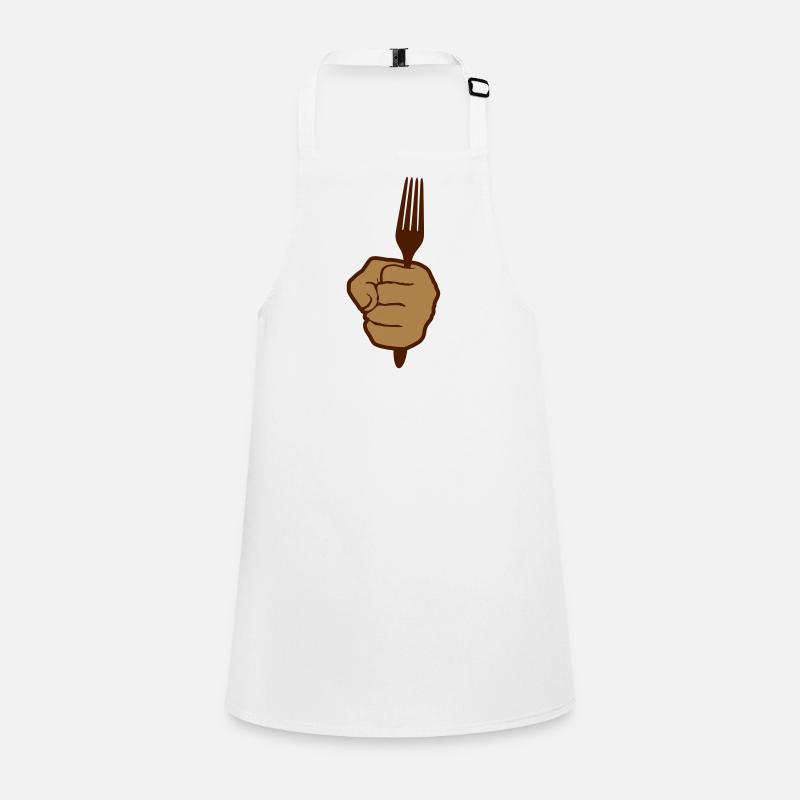 hand hold fork cutlery food go hunger mitta Children's Apron