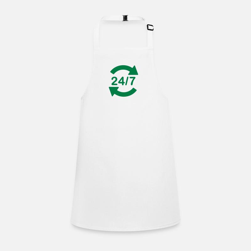 Symbole du logo du service 24h/24 et 7j/7 Tablier Enfant
