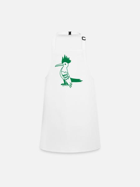 Tall woodpecker black and white - Children's Apron - white - Front