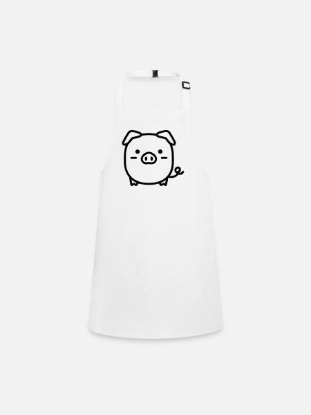 cochon - Tablier Enfant - blanc - Devant