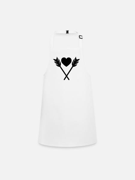 Heart Arrow - Children's Apron - white - Front