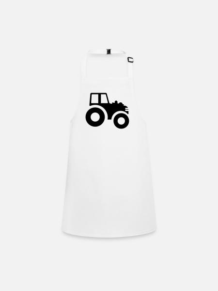 Tractor symbol - Children's Apron - white - Front
