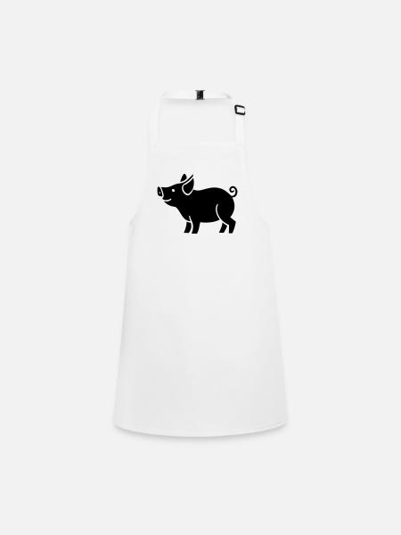 cochon - Tablier Enfant - blanc