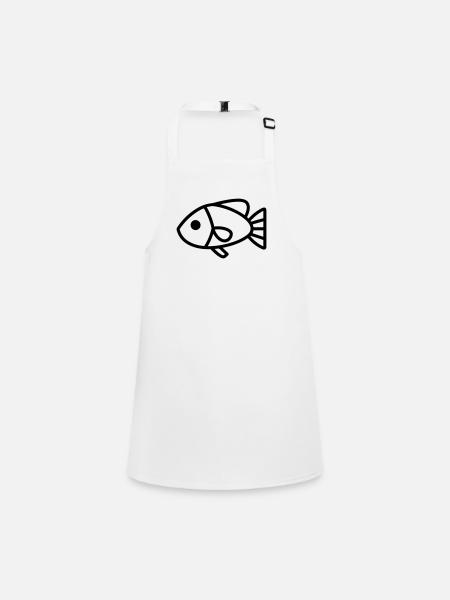 poisson - Tablier Enfant - blanc - Devant