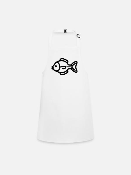 Fisch - Schürze für Kinder - Weiß - Vorne
