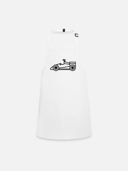 F1-Rennwagen - Schürze für Kinder - Weiß - Vorne