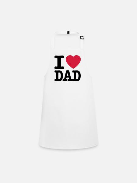 i love dad DE - Schürze für Kinder - Weiß - Vorne