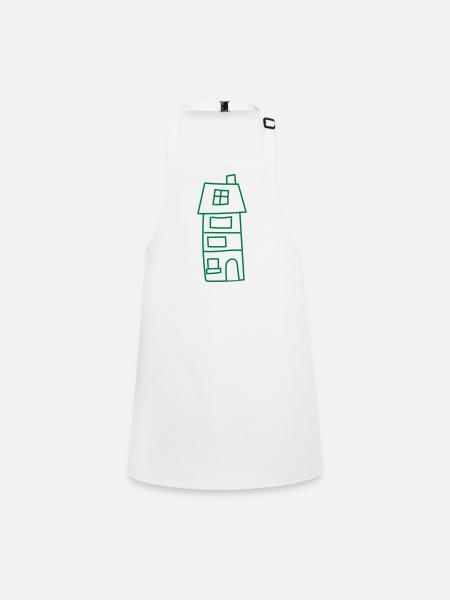 A cute tall Irregular house - Children's Apron - white - Front
