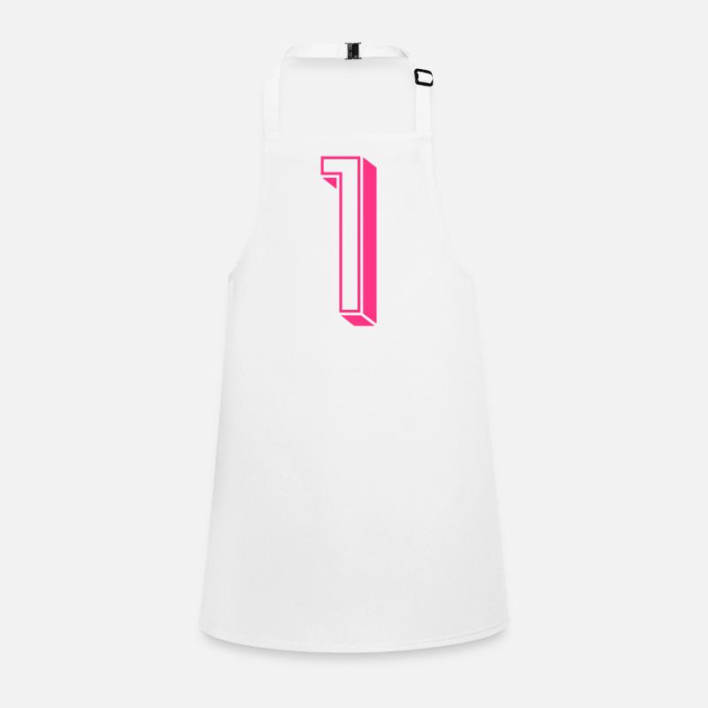 Zahl eins - Nummer 1 pink Mädchen Trikotnummer Schürze für Kinder
