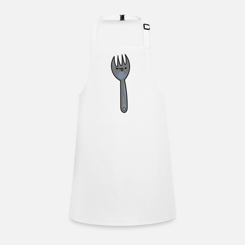 Funny cartoon spork with face Children's Apron