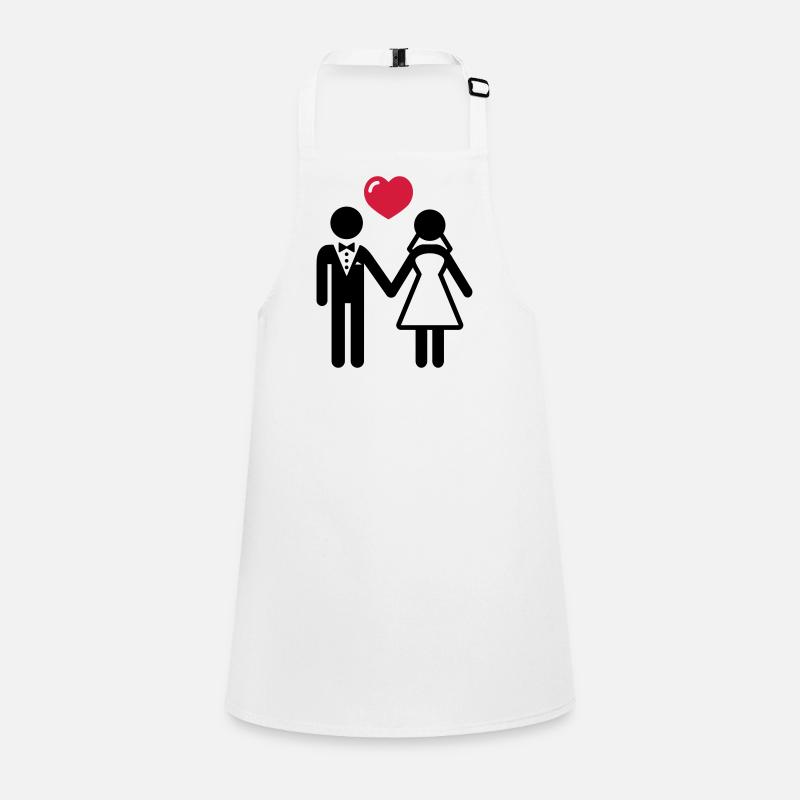 Bride and groom with heart Children's Apron