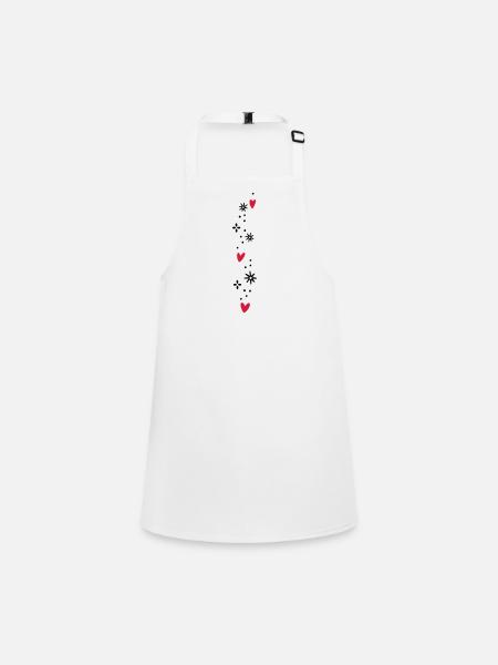 Hearts Glitter - Children's Apron - white - Front