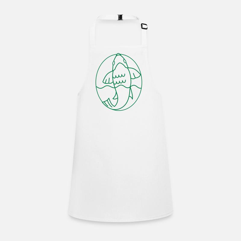 Koi swimming up in an oval Children's Apron