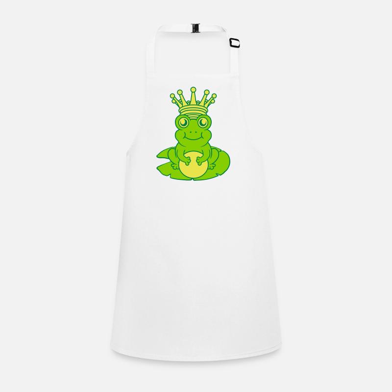Frog King sits Water Lily Seeblatt Children's Apron