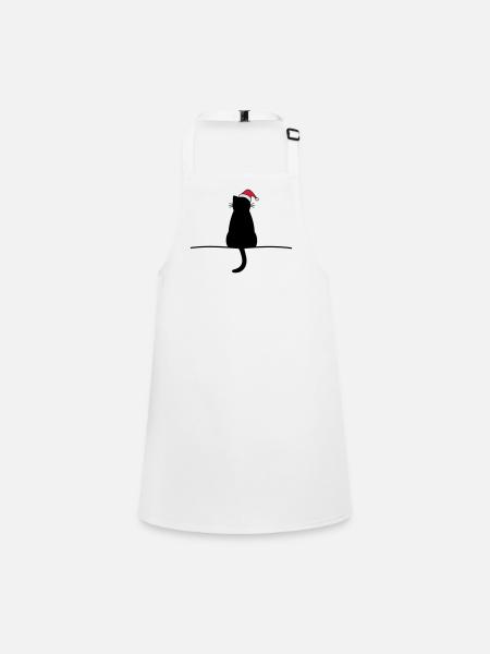 dreamy christmas cat cat christmas - Children's Apron - white - Front