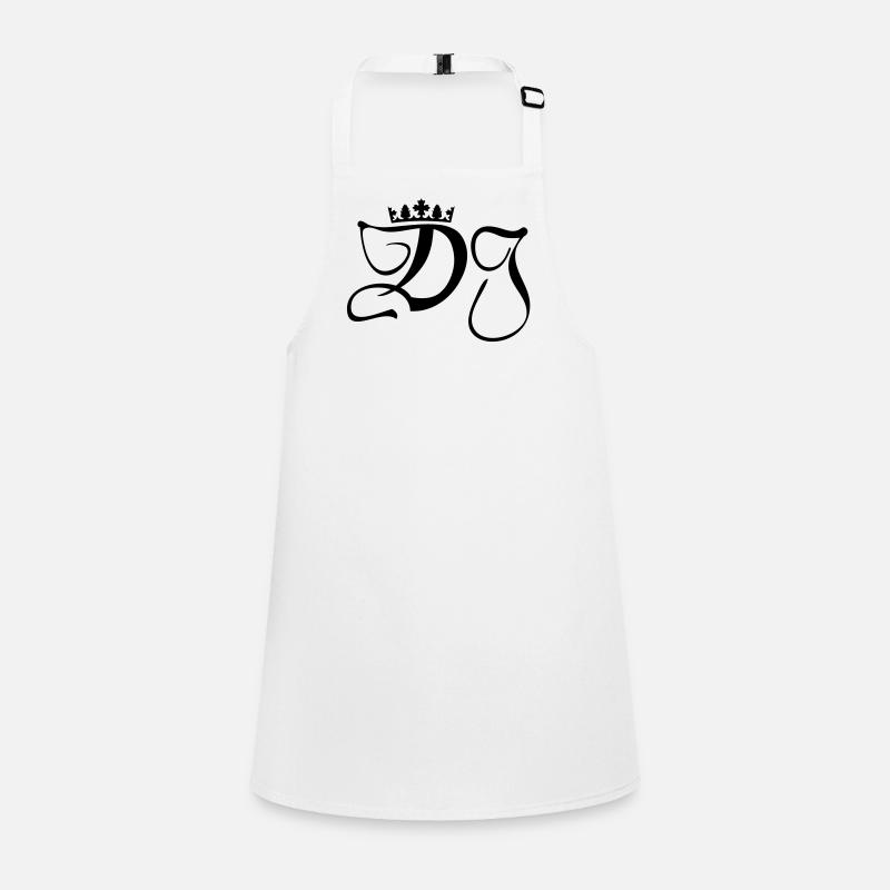 DJ-disc jockey monogram with crown Children's Apron