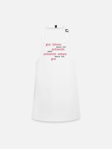 good to hear - look bad - Children's Apron - white - Front
