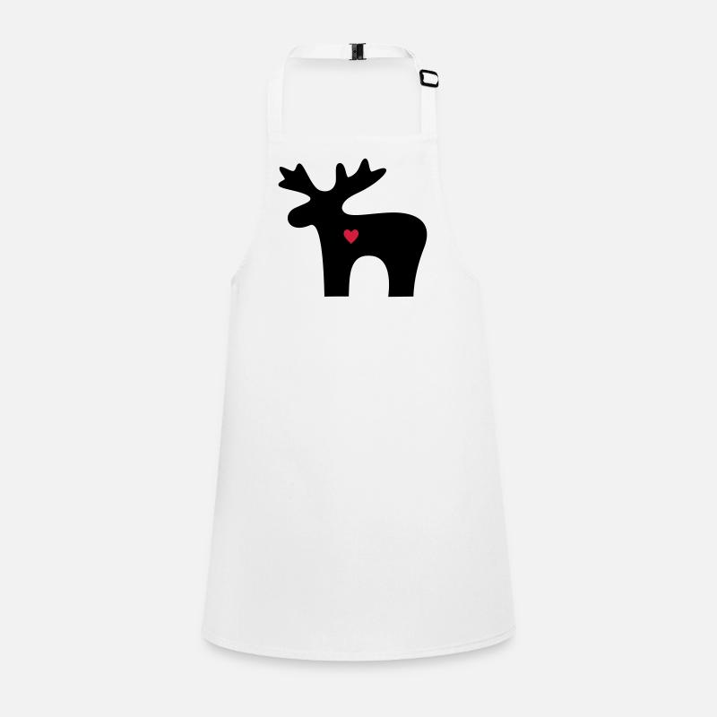 Moose coeur amour silhouette noel Tablier Enfant