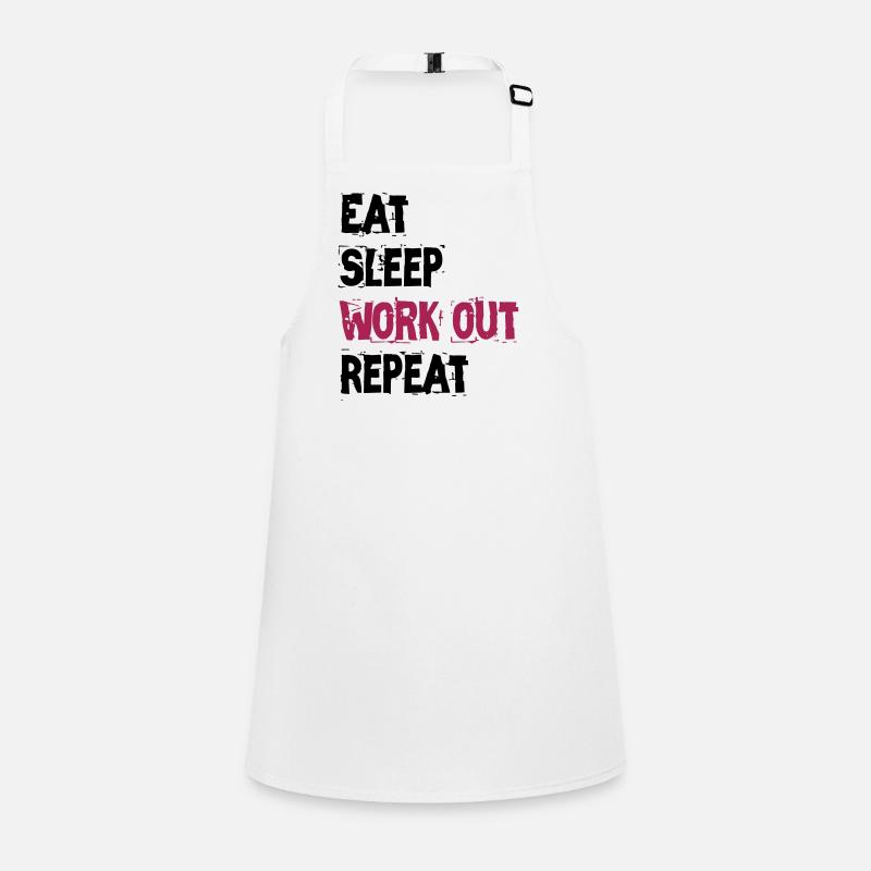 EAT SLEEP WORK OUT REPEAT Children's Apron