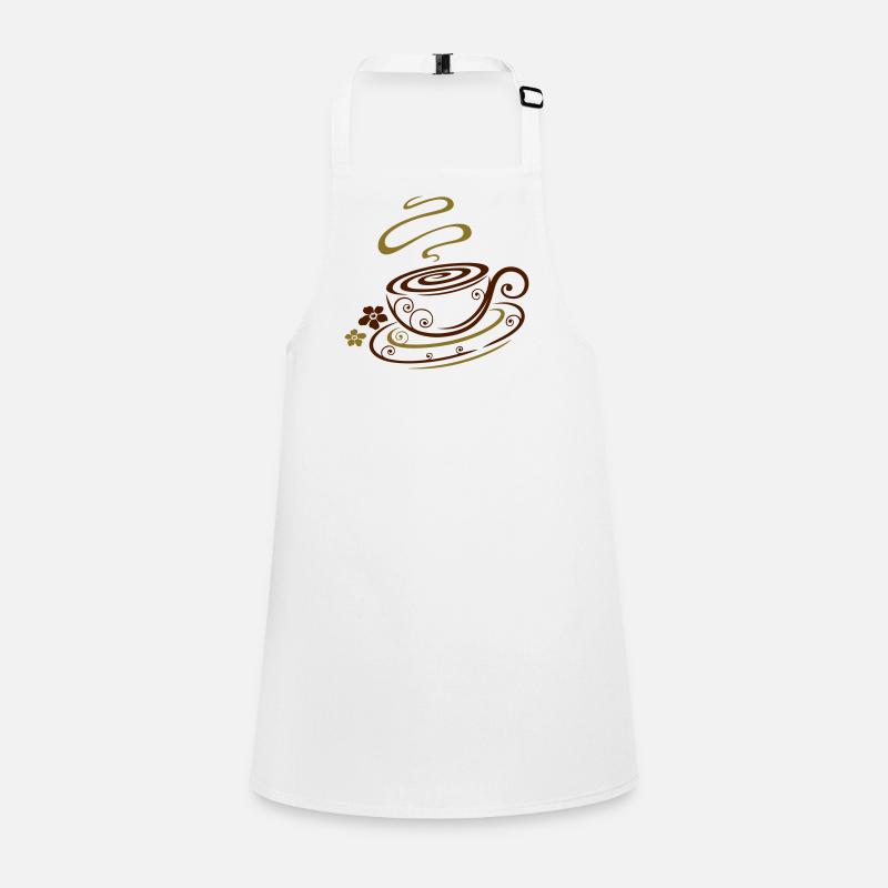 Filigree coffee cup with floral elements. Children's Apron