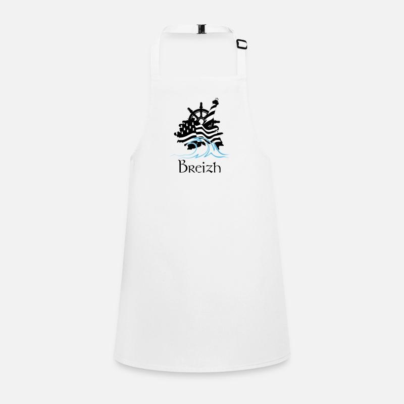 Lighthouse and Wave in Minimalist Style Children's Apron