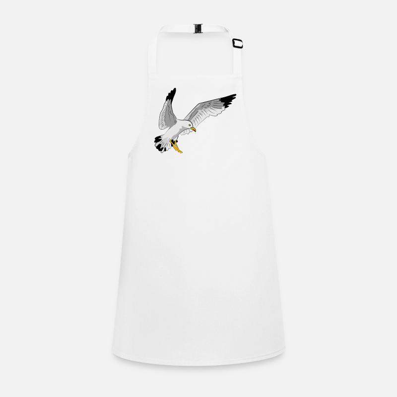 Stilvolle Seevogel Silhouette einer Möwe Schürze für Kinder